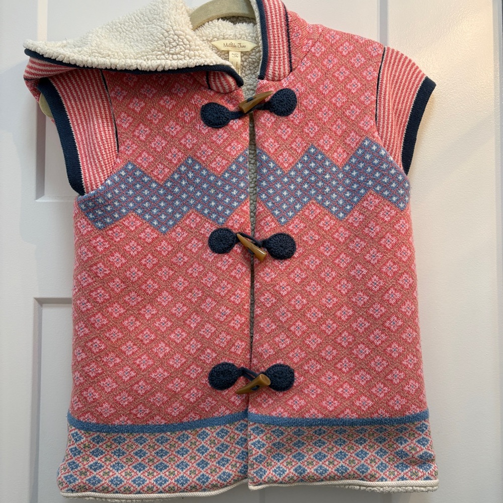 Matilda Jane Pink and Blue Knit Patterned Vest Girls Size 12